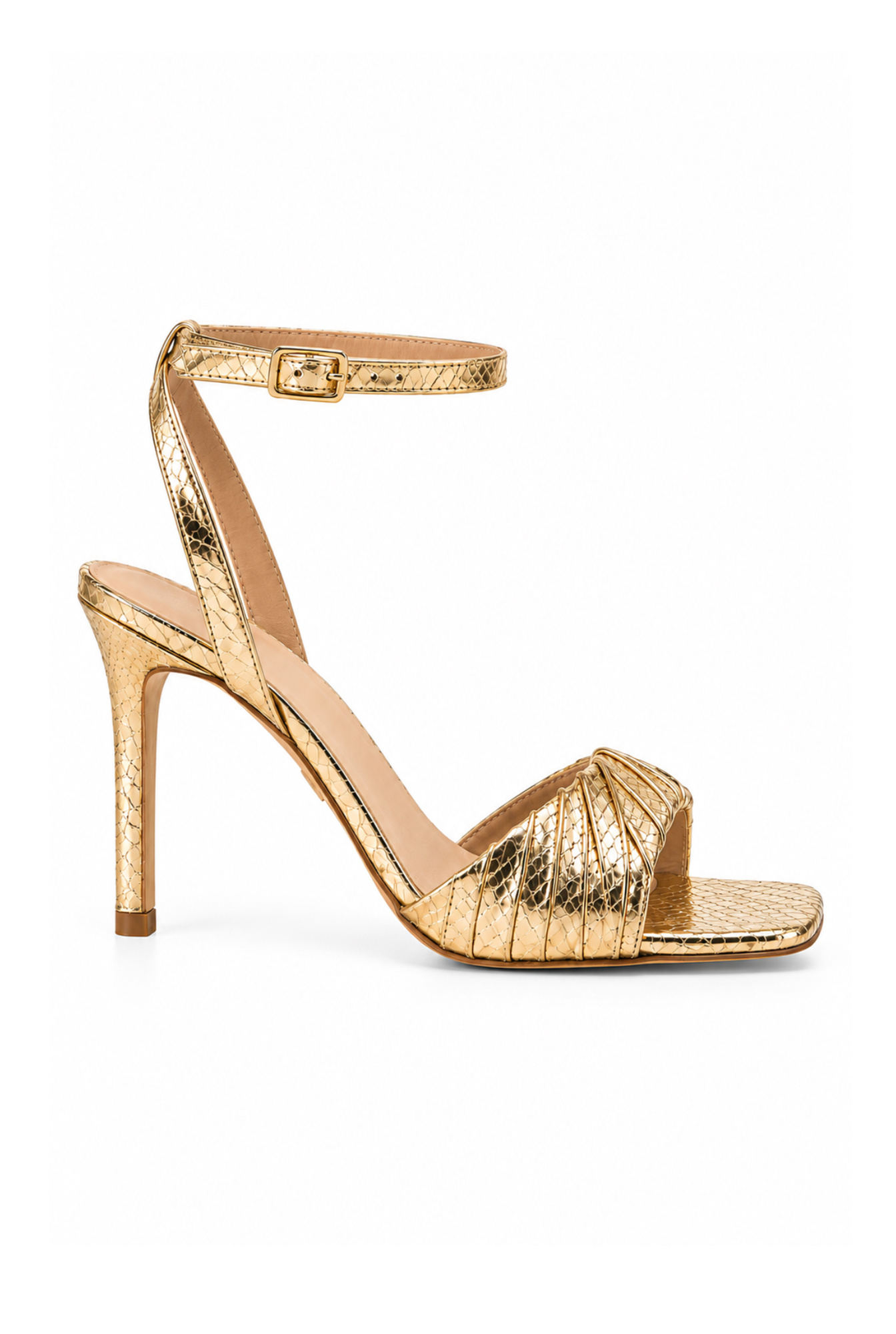 Dazzle – sandali dorati con tacco a spillo sottile